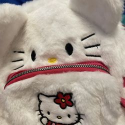 Hello Kitty Backpack Purse With Faux Fur 