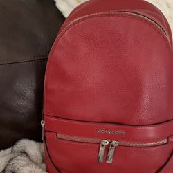 Michael Kors Backpack New Red Leather $150