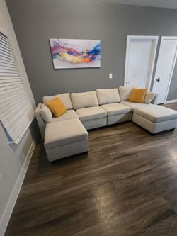Beige sectional sofa