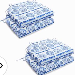 Indoor/ Outdoor Chair Cushions Circle Blue