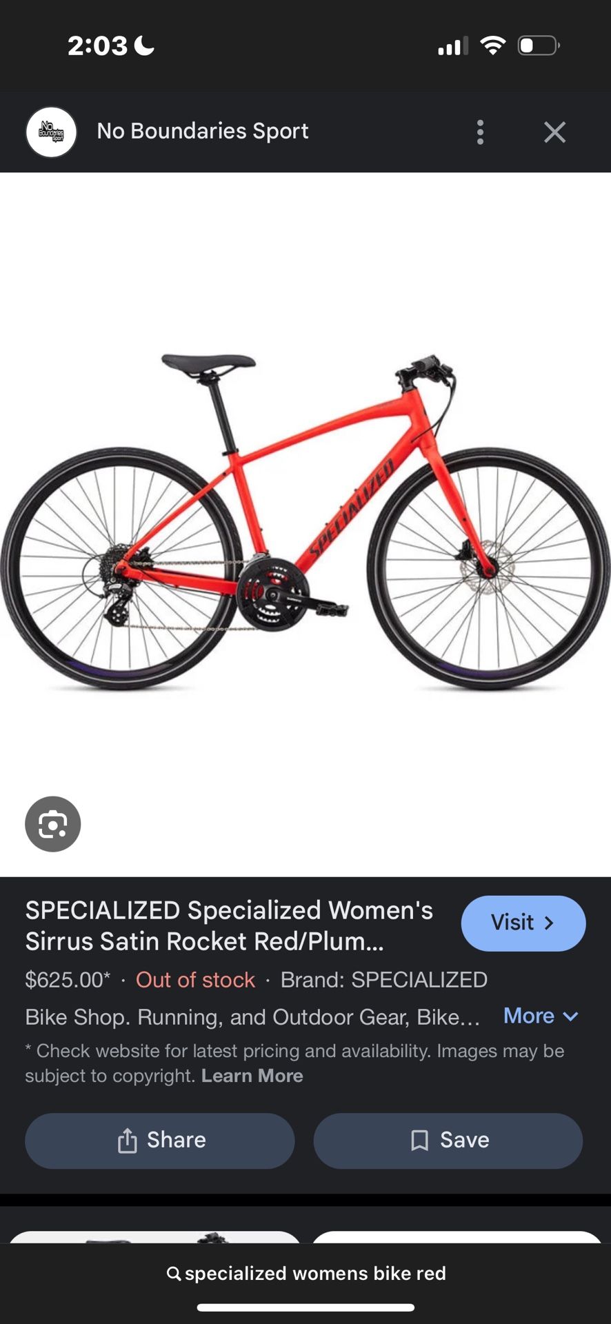 Specialized Sirrus Rocket Red