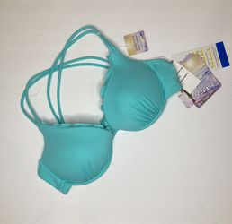 Coco Rave  Bikini Swim Top Aqua Size XL 38B
