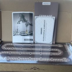 Wooden Cribbage Board Game Set with Magnetic Lock