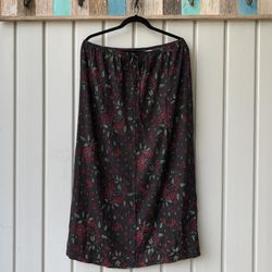 BENTLEY Long Black Floral Straight Skirt.  Size M