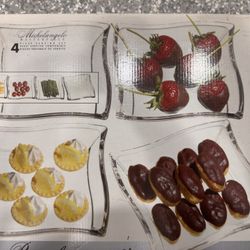Brand New 4 Piece Glass Serving Set 