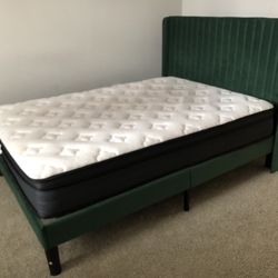 Wayfair Full Size Bed Frame + Hybrid Mattress