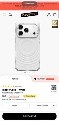 Casetify White Ripple Case 17 pro / 18 pro