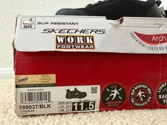 11.5 Skechers non slip steel toe