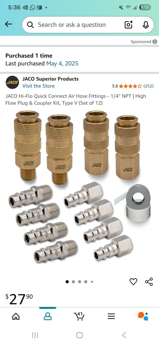 Jaco Hi Flo Quick Coonect Air Hose