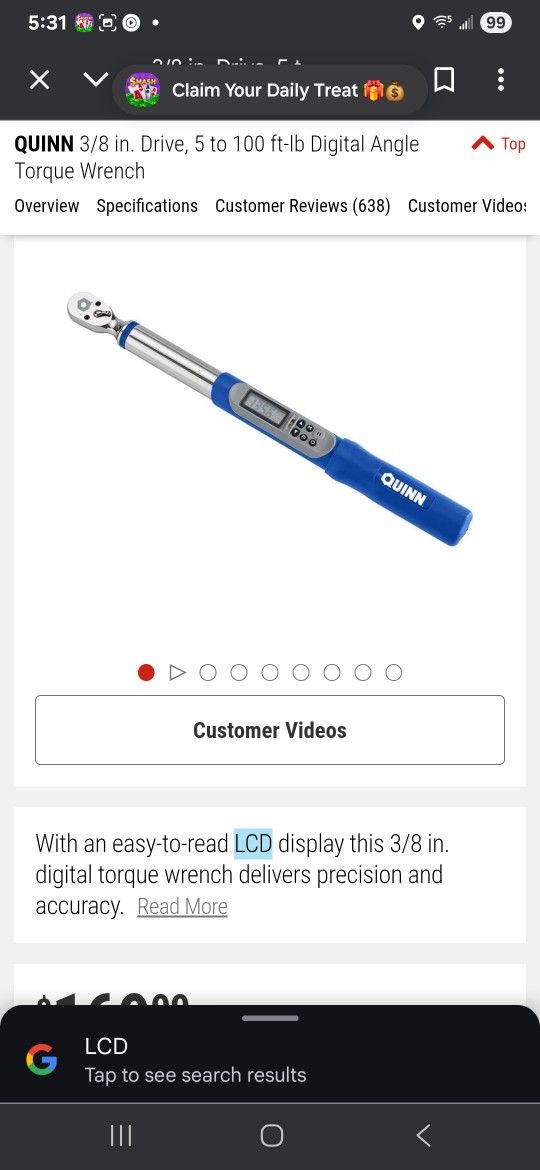 3/8" Drive Quinn Torque Wrench