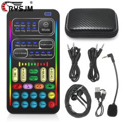 Portable Voice Changer, 2rd Generation i9 Live Sound Card, Cool Lights Sound ...