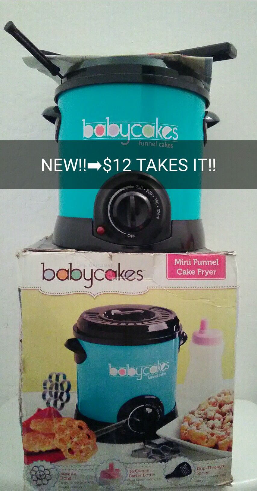 $12 NEW!! BABYCAKES MINI FUNNEL CAKE FRYER