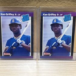 HOF Ken Griffey Jr Rookie Baseball Cards (two 1989 Donruss) 🔥🔥 Sharp Cards!! 