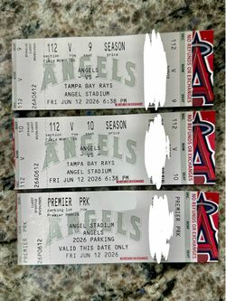 (2) Angels vs Rays F112 Tickets and (1) Premier Parking