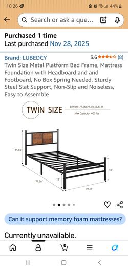 Twin bed frame