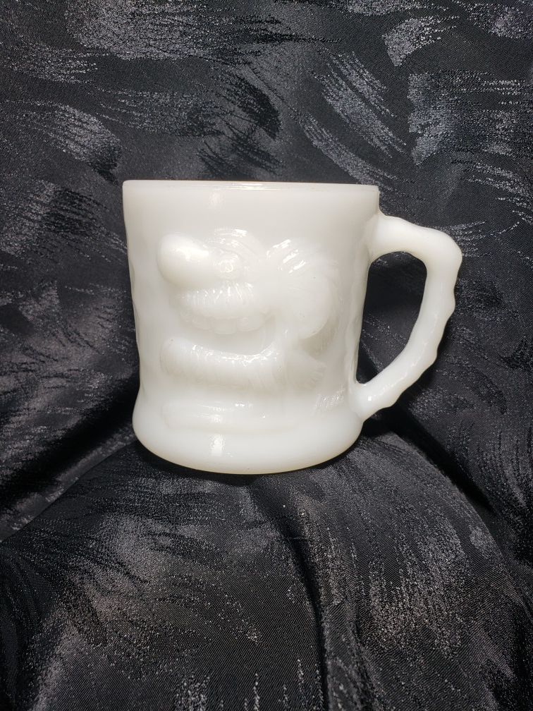 Vintage BC Comic Grog milk glass mug