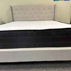 NEW QUEEN AND KING SIZE PLATFORM BED WITH MATTRESS AND FREE DELIVERY- BEDROOM FURNITURE SECTIONAL SOFA AND MORE 