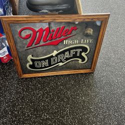 Miller High Life On Draft Vintage Beer Sign 
