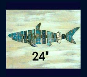 Rustic Wooden Wall Beach Decor Beautiful 24" inches!