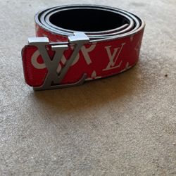 supreme louis vuitton belt white