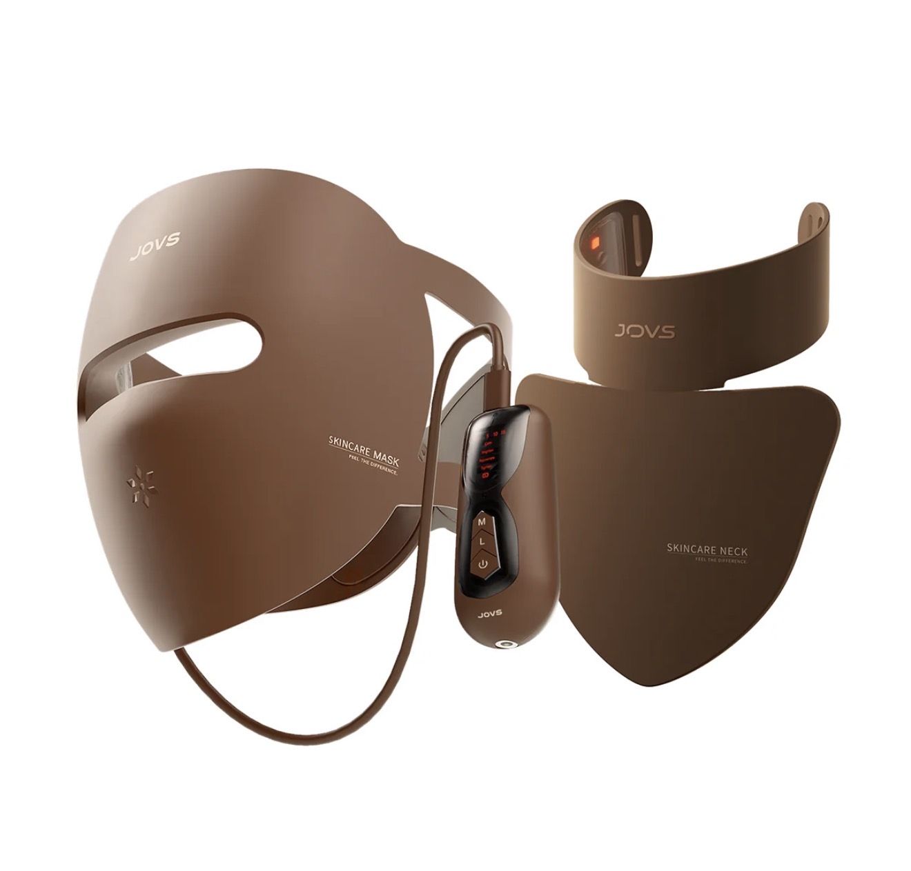 Brand New JOVS 4D Laser Anti-Aging Therapy Mask + Red LED Neck & Chest Mask Set (Face + Neck) w/ Controller — In Original Box