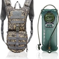 Tactical Military Hydration Pack Backpack with 2.5L TPU Water Bladder Digicam ACU Water Backpack for Hiking, Cycling, Running