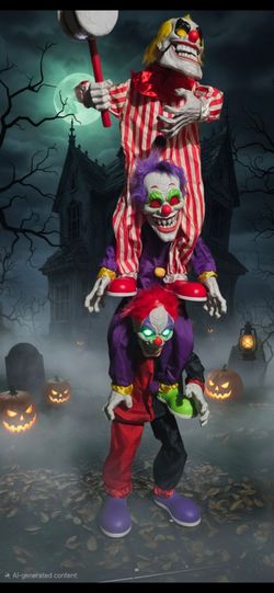 7.5 ft. Animated LED Trickster Trio Stack Halloween