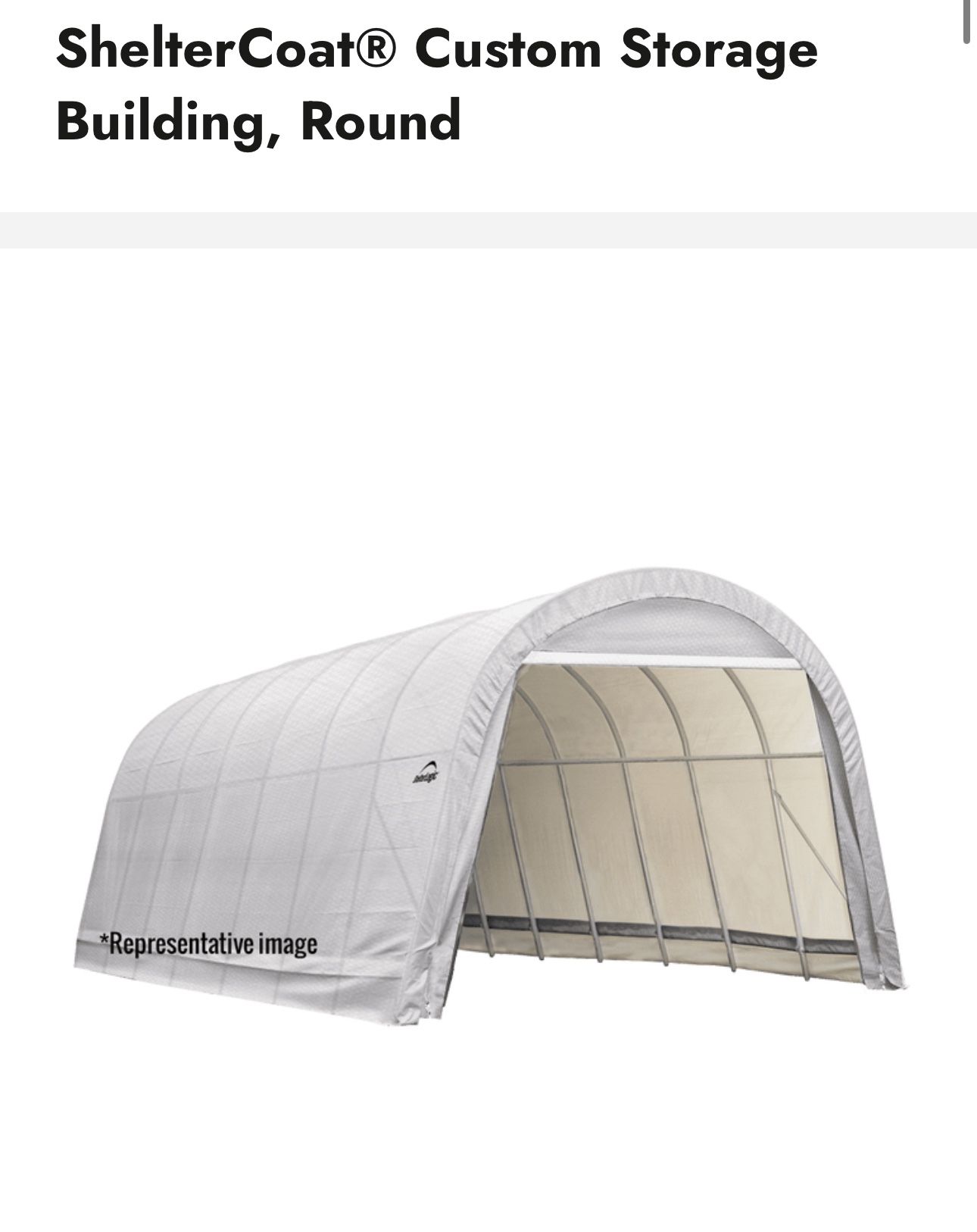 New ShelterCoat® Custom Wind and Snow Rated Shelter, White - Round - 8ft x 16ft x 8ft