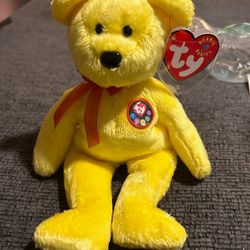 TY Beanie Baby Babies Tradee 6-29-2000 Yellow Trade Bear Plush Toy
