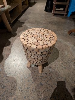 Handcrafted teak wood root stool/accent table