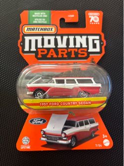 2023 MATCHBOX - MOVING PARTS - 70 YEARS - 1957 FORD COUNTRY SEDAN - RED/WHITE