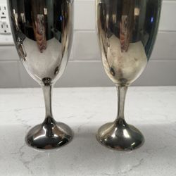 2 Silver Plated Wine Goblets