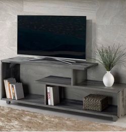 Pier 1 Modern Tiered Media Console TV Stand Grey