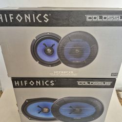 HIFONICS 1 PAIR 6.5" 2 WAY 125 WATTS SHALLOW MOUNT & 1 PAIR 6×9 2 WAY 150 WATTS CAR SPEAKER