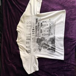 black and white cropped tee large