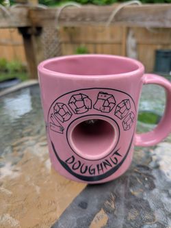 Voodoo Doughnut Pink Ceramic Coffee Mug
