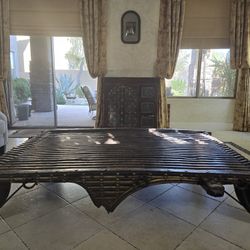 Antique Bullock And Arched Top Coffee Table With Macthing Accent Cabinet 