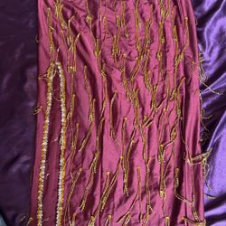 Belly Dance Costume Skirt With Beaded Fringe