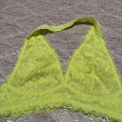 Nwt Womens Small Intimately Free People Yellow Lacy Non Padded Bra
