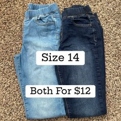 Girls Jeans ( Both Size 14) Both For $12