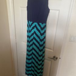 Blue Chevron Dress