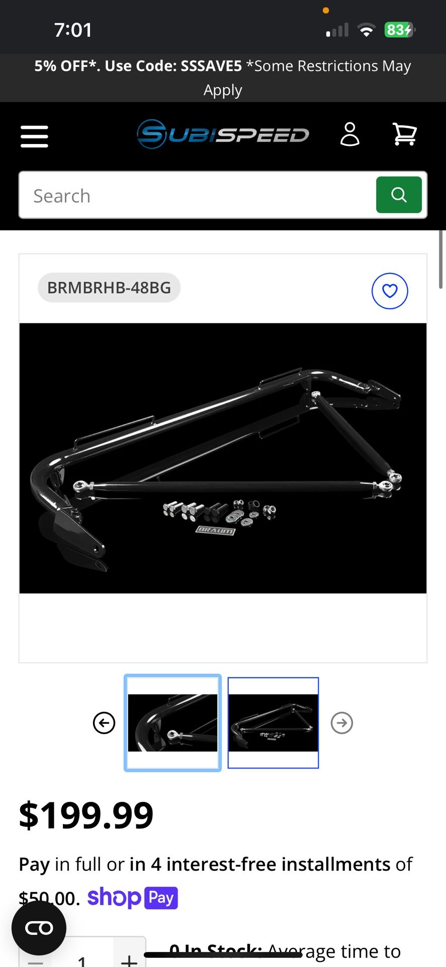 Braum Universal Harness And Sparco 4 Point  