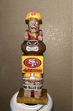 SF 49ers wooden Tiki Tiki totem pole