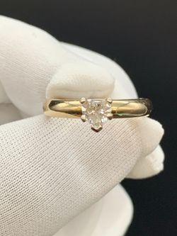 14KT SOLITAIRE HEART DIAMOND RING #35197