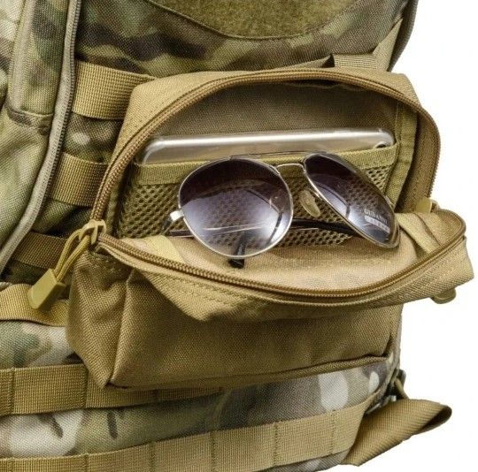 KHAKI TACTICAL MOLLE POUCH, EDC MULTI-PURPOSE BAG, IFAK, UTILITY PACK 6.5"X6"BIG