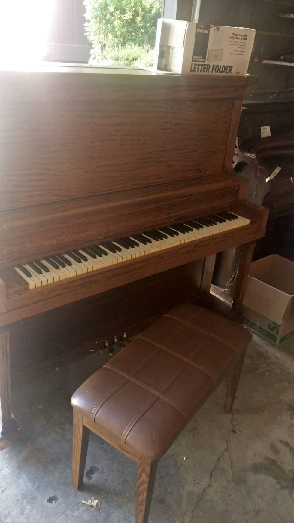 Becker Bros piano (working), with chair