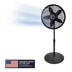 Lasko Cyclone 18 in. 3 Speed Oscillating Pedestal Fan for Home in Black with Adjustable Height