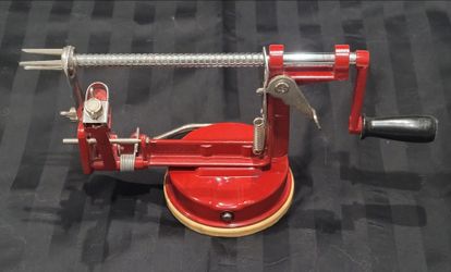 Red Cast Iron Apple Peeler Corer Slicer
