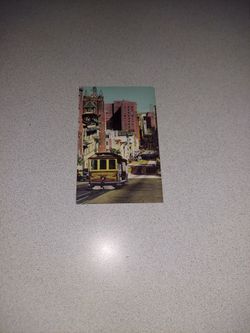 VINTAGE 1970'S CALIFORNIA STREET CABLE CAR UNUSED POSTCARD
