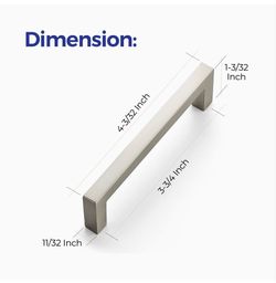 Brushed Nickel Cabinet Handles, 26 Pcs, 3-3/4”